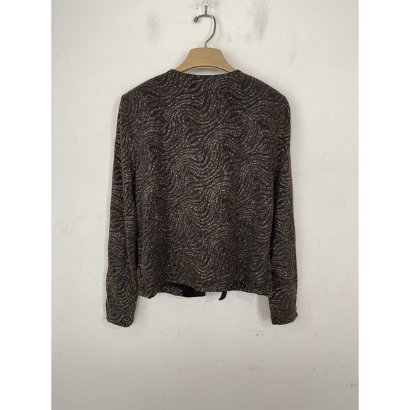 Dress Barn Womens Jacket Medium Gold Glitter Evening New Years Date Night Party - Picture 3 of 8